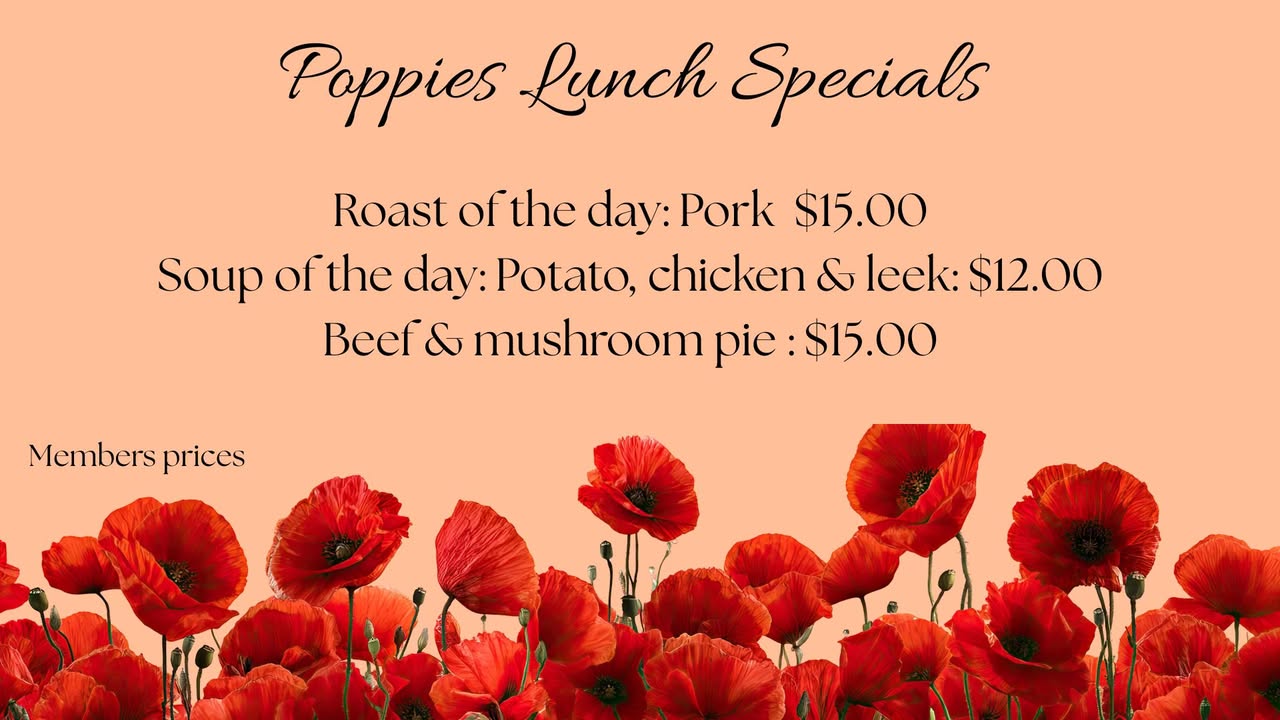 Featured image for “Poppies Lunch Specials at Wynnum RSL This Thursday”