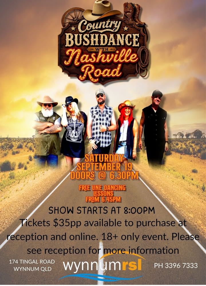Featured image for “Country Bush Dance with Nashville Road Band at Wynnum RSL”