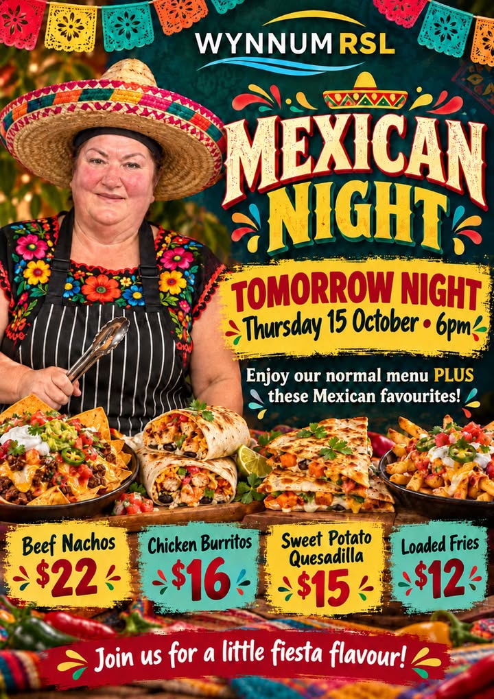 Featured image for “Mexican Night at Wynnum RSL with Mary-ann This Thursday”