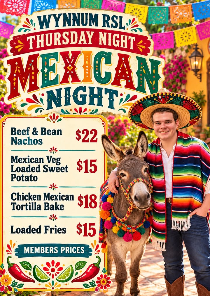 Featured image for “Thursday Night Mexican Night at Wynnum RSL”